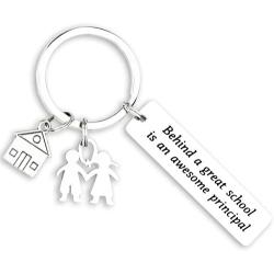 Kivosliviz Principal Gifts Keychain for Men Best Principal Gifts for School Principals Jewelry Principal Key Chain