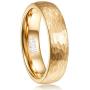 VAKKI 6mm Gold Tone Hammered Tungsten Carbide Ring Domed Wedding Band for Men Women Size 5-12