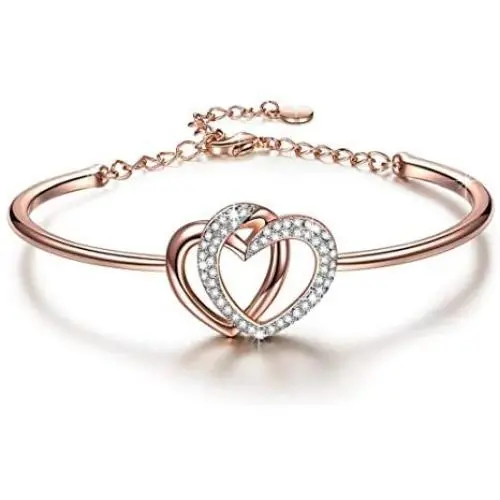J.NINA ✦Guardian of Love✦ Bracelet Gifts for Women Charming Heart Bracelets Gifts Rose Gold Plated with Crystals Romantic Gift for Her J.NINA ✦Guardian of Love✦ Bracelet Gifts for Women Charming Heart Bracelets Gifts Rose Gold Plated with Crystals Romantic Gift for Her
