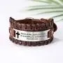 fishhook Religious Bracelet Fashion Engraved Inspirational Motivational Bible Verses Christian Leather Cuff Bangle Bracelet for Men Boys Women fishhook Religious Bracelet Fashion Engraved Inspirational Motivational Bible Verses Christian Leather Cuff Bangle Bracelet for Men Boys Women