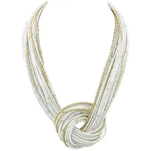 Bocar Seed Beads Multilayer Chunky Bib Statement Knot Necklace Bocar Seed Beads Multilayer Chunky Bib Statement Knot Necklace