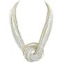 Bocar Seed Beads Multilayer Chunky Bib Statement Knot Necklace