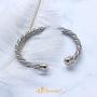 555Jewelry Adjustable Twisted Wire Cable Open Cuff Bangle Bracelet for Women & Girls