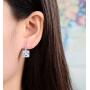 925 Sterling Silver Swarovski Zirconia Princess Cut Leverback Earrings for Women