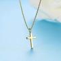 Sllaiss 925 Sterling Silver Tiny Cross Pendant Necklace for Women Men Simple Cross Necklace Box Chain 16 Dainty Jewelry Gift