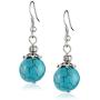 Gem Stone King Green Simulated Turquoise Howlite 20inches Lobster Clasp Necklace Earring Set