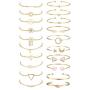 CASSIECA 20PCS Multiple Layered Stackable Bracelet Set for Women Open Cuff Wrap Bangle Bracelet Jewelry Adjustable