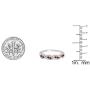 Dazzlingrock Collection 10K Round Gemstone & Diamond Ladies Swirl Anniversary Wedding Band, White Gold