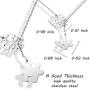 Eigso Autism Awareness Necklace Diversity Puzzle Pieces Pendant Jewelry Autism Awareness Stainless Steel Necklace Inspirational Gift for Autistic People