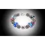 Savlano Silver Tone Charm Bracelet with Crystal and Murano Glass Beads Snake Chain for Women & Girls Savlano Silver Tone Charm Bracelet with Crystal and Murano Glass Beads Snake Chain for Women & Girls