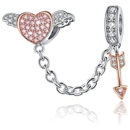 BAMOER 925 Sterling Silver Dangle Charms Pearl Cubic Zirconia Charm Beads for Women for Bracelet Necklaces