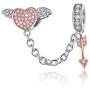 BAMOER 925 Sterling Silver Dangle Charms Pearl Cubic Zirconia Charm Beads for Women for Bracelet Necklaces