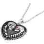 Controse Bound For Eternity Skull Heart Necklace with Pendant (27'' 316L Stainless Steel chain)