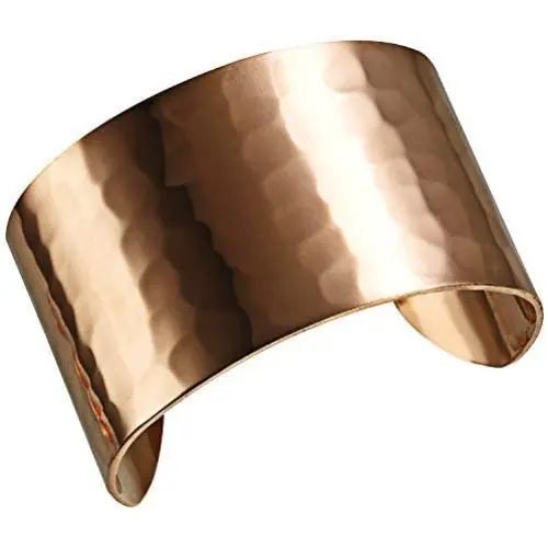 DEMMEX Hand Crafted Thickest 100% Turkish Hammered Copper Unisex Cuff Bracelet, 1.5mm Thick Solid High Gauge Pure Copper. Reduce Joint Pain and Inflammation & Stress