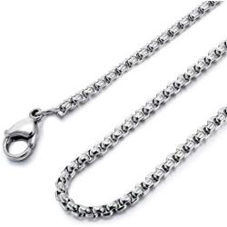 Besteel 2-5mm Womens Mens Stainless Steel Rolo Cable Wheat Chain Link Necklace 16-36 Inch