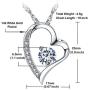 14k White Gold Plated Forever Lover Heart Pendant Necklace for Women