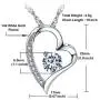 14k White Gold Plated Forever Lover Heart Pendant Necklace for Women 14k White Gold Plated Forever Lover Heart Pendant Necklace for Women