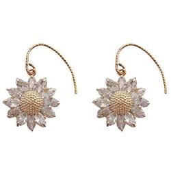 MFHUNX Sunflower Necklace Earrings Set for Women 18K Gold Plated You are My Sunshine Daisy Pendant Hypoallergenic Jewelry Sets Fashion Gifts for Girls