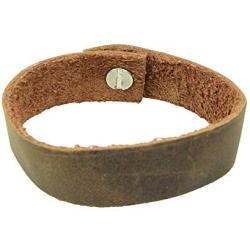 Soft Leather Bracelet with rustic clasp (8-inch wristband) Handmade by Hide & Drink :: Bourbon Brown