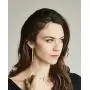 HUSION Fashion Bar Neckacle and Earrings Gold Plated Simple Bar Y Shaped Necklace and Leaves Jewelry Sets for Women Girls