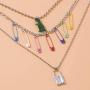 Sclorey Igirl Necklace Indie Aesthetic Necklace Y2k Goth Jewelry Alt Choker Gummy Bear Necklace Egirl Chain Pin Necklace Lock Necklace for Girl Women