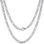 Ldurian Stainless Steel Chain, Non Tarnish Necklace for Men Women, Rope Figaro Box Rolo Chain, Cheap Silver Gold Jewelry, Gift for Husband Son