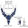 BriLove Womens Costume Fashion Crystal Peach Flower Enamel Statement Necklace Dangle Earrings Set