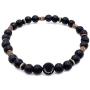 Mens Strength and Courage Lava Stone Stretch Bracelet Handcrafted in USA