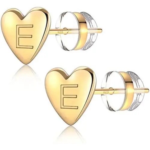 Jewlpire 925 Sterling Silver Heart Initial Stud Earrings for Girls Women - 18K Gold Plated Handmade Dainty Letter Earrings Hypoallergenic Initial Earrings for Kids Child Toddler Birthday Jewelry Gift Jewlpire 925 Sterling Silver Heart Initial Stud Earrings for Girls Women - 18K Gold Plated Handmade Dainty Letter Earrings Hypoallergenic Initial Earrings for Kids Child Toddler Birthday Jewelry Gift