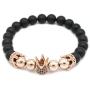 Muyasea 8mm Beads Crown King Charm Bracelet for Men&Women Natural Semi-Precious Stones Collection Reiki Friendship Gift Bracelets