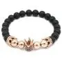 Muyasea 8mm Beads Crown King Charm Bracelet for Men&Women Natural Semi-Precious Stones Collection Reiki Friendship Gift Bracelets