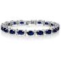 Gem Stone King 20.00 Ct Gorgeous Oval and Round 7 Inch Sparkling Cubic Zirconia CZ Tennis Bracelet