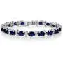 Gem Stone King 20.00 Ct Gorgeous Oval and Round 7 Inch Sparkling Cubic Zirconia CZ Tennis Bracelet