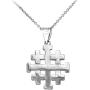 Religious Jewelry by FDJ Polished Finish 925 Sterling Silver Crusaders Jerusalem Cross Pendant Necklace
