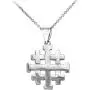 Religious Jewelry by FDJ Polished Finish 925 Sterling Silver Crusaders Jerusalem Cross Pendant Necklace Religious Jewelry by FDJ Polished Finish 925 Sterling Silver Crusaders Jerusalem Cross Pendant Necklace