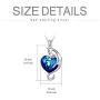 AOBOCO Cat Necklace Sterling Silver Cute Cat Pendant Jewelry with Ocean Blue Heart Crystal Gifts for Cat Lover