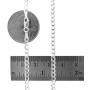 Nuragold 14k White Gold 3mm Solid Cuban Link Chain Curb Pendant Necklace, Mens Womens Lobster Lock 16'' 18'' 20'' 22'' 24'' 26'' 28'' 30''