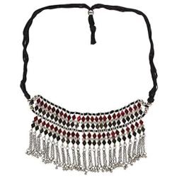Crunchy Fashion Bollywood Traditional Indian/Bohemian Style Afgani Oxidized Silver Boho Gypsy Tribal Handmade Jewelry Necklace for Women/Girls