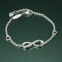 ELEGANZIA Infinity Bracelet for Women Girls Sterling Silver Jewelry Cubic Zirconia, Adjustable Bracelet with Love Heart Charm Bracelet