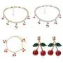 Cherry Tennis Chain Necklace Bracelet Earrings Set Shining Crystal Fruits Choker Necklace Bohemian Cherry Charm Bling Hip Hop Necklace Bracelet Set for Women Girls Jewelry Cherry Tennis Chain Necklace Bracelet Earrings Set Shining Crystal Fruits Choker Necklace Bohemian Cherry Charm Bling Hip Hop Necklace Bracelet Set for Women Girls Jewelry