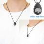 LYFML Teardrop Cremation Jewelry Urn Necklace for Ashes Engraved Tree of Life, Memorial Pendant Made of Titanium Steel, Support for Customization
