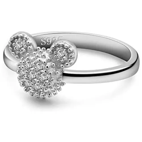 Dankadi 925 Silver Ring Female Matte Design Mickey Rings 6-9# Size Real Solid Silver Glamour Jewelry Birthday Gift for Girls Dankadi 925 Silver Ring Female Matte Design Mickey Rings 6-9# Size Real Solid Silver Glamour Jewelry Birthday Gift for Girls