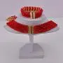 aczuv 5 Rows Nigerian Beads Jewelry Set African Beads Necklace Wedding Party Jewelry Sets