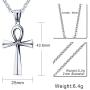 VNOX Stainless Steel Egyptian Key of Life Ankh Cross Pendant Necklace for Men Women,3 Color,Free Chain 20''