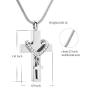 Stainless Steel Cross Memorial Cremation Ashes Urn Pendant Necklace Keepsake Jewelry Urn