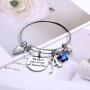 Butterfly Charm Bracelets for Women, Be Your Own Kind of Beautifully Inspirational Bangle Bracelet Expandable 26 Letters Initial Charm Butterfly Bracelets for Women Girls Personalized Jewelry Gifts