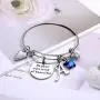 Butterfly Charm Bracelets for Women, Be Your Own Kind of Beautifully Inspirational Bangle Bracelet Expandable 26 Letters Initial Charm Butterfly Bracelets for Women Girls Personalized Jewelry Gifts