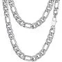 PROSTEEL 316L Stainless Steel Figaro Chain Necklace for Men/Women, Black/18K Real Gold Plated, 4mm to 13mm, 14inch to 30inch, Come Gift Box