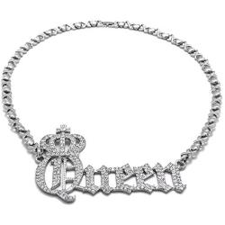 GWOOD Crown Queen Necklace with Crystal Rhinestones, or Earrings