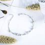 ESSIE ODILA Women 925 Sterling Silver Bracelet Boho Beach Dainty Dot Fashion Beads Chain Silver Ball CZ Bracelet for Women